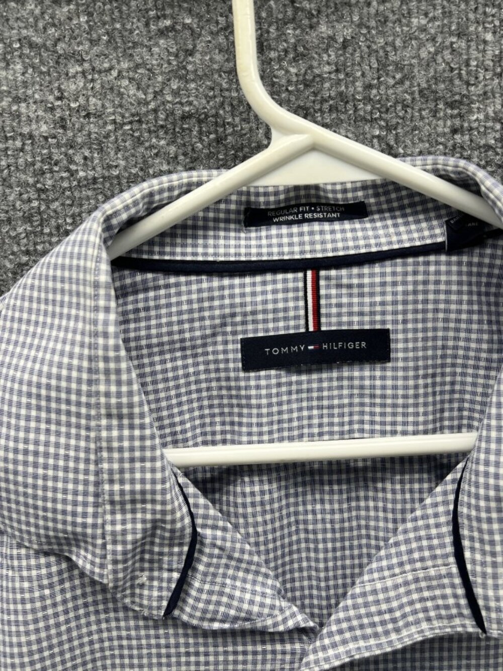 Tommy Hilfiger Dress Shirt Mens XXL Blue Gingham Regular Fit Long Sleeve - Picture 6 of 11